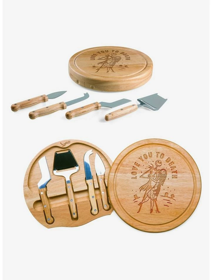 New โค๏ธ Disney The Nightmare Before ๐ Christmas Jack and Sally Cheese Cutting Board & Tools Set ๐งจ - Image 4