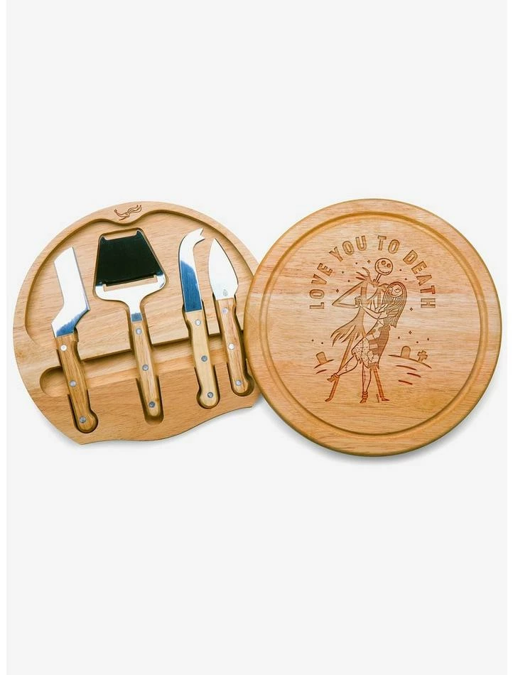 New โค๏ธ Disney The Nightmare Before ๐ Christmas Jack and Sally Cheese Cutting Board & Tools Set ๐งจ