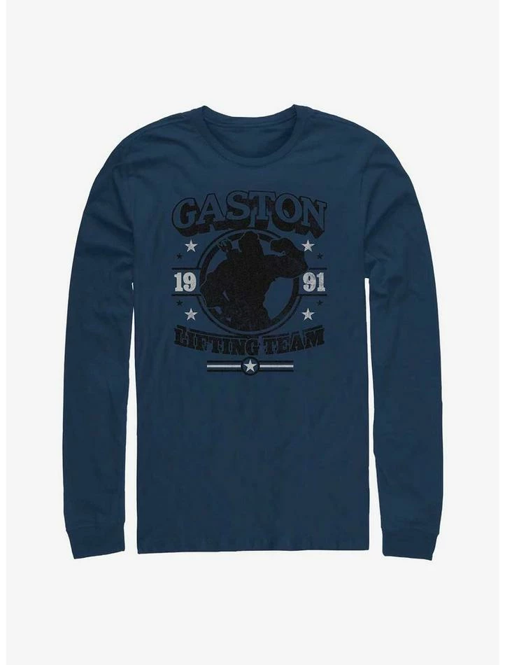 Cheap 😉 Disney Beauty and the Beast Gaston Gym Long-Sleeve T-Shirt 🥰