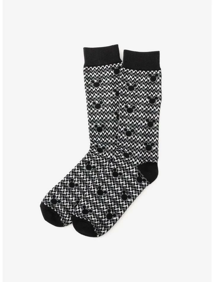 Wholesale โ๏ธ Disney Mickey Mouse Silhouette Chevron Black Men's ๐งฆ Socks ๐ - Image 3