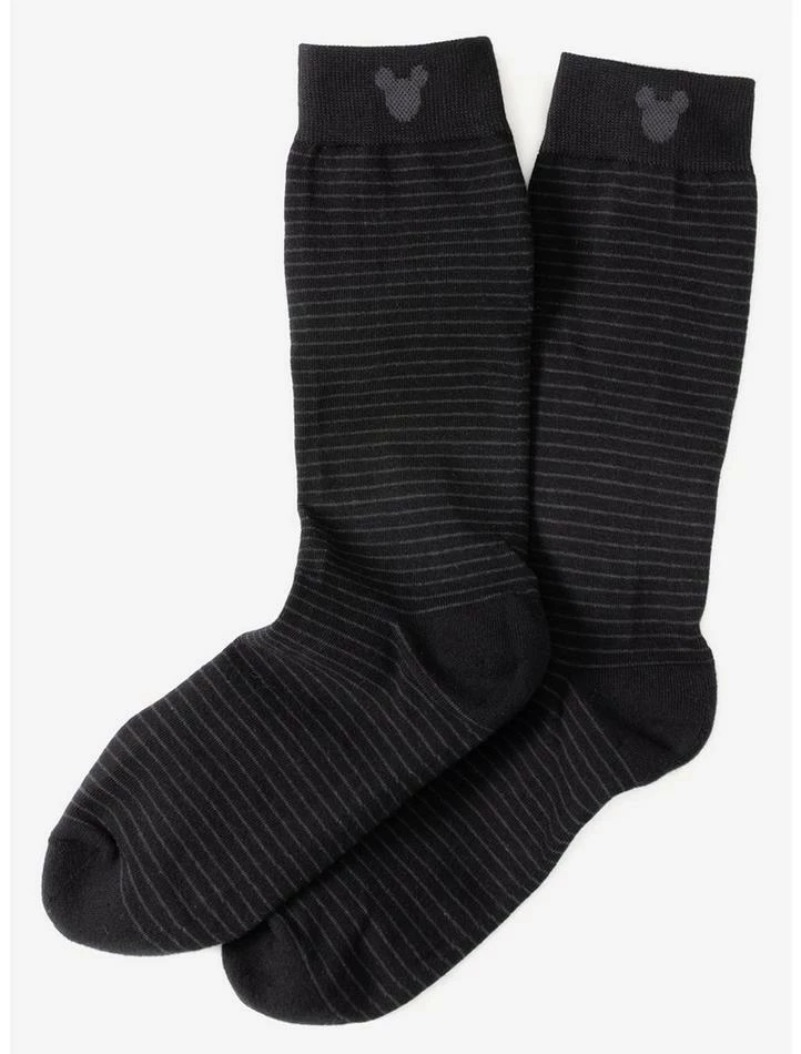 Promo 🥰 Disney Mickey Mouse Silhouette Stripe Black Men's 🧦 Socks ✔️ - Image 2
