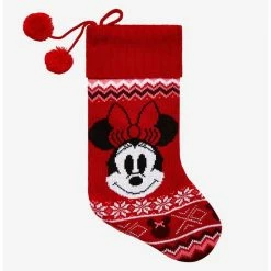 New 👍 Disney Minnie Mouse Knit Stocking Hot Topic Exclusive 🧨