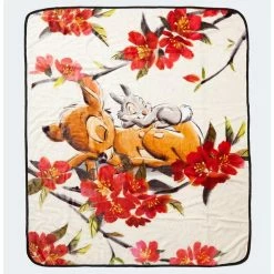 Coupon 🌟 Disney Bambi Napping Floral Throw Blanket 🔔