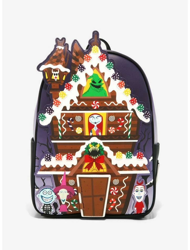 Best deal 🔔 Loungefly The Nightmare Before 🎅 Christmas Gingerbread House Mini 🎒 Backpack ✨