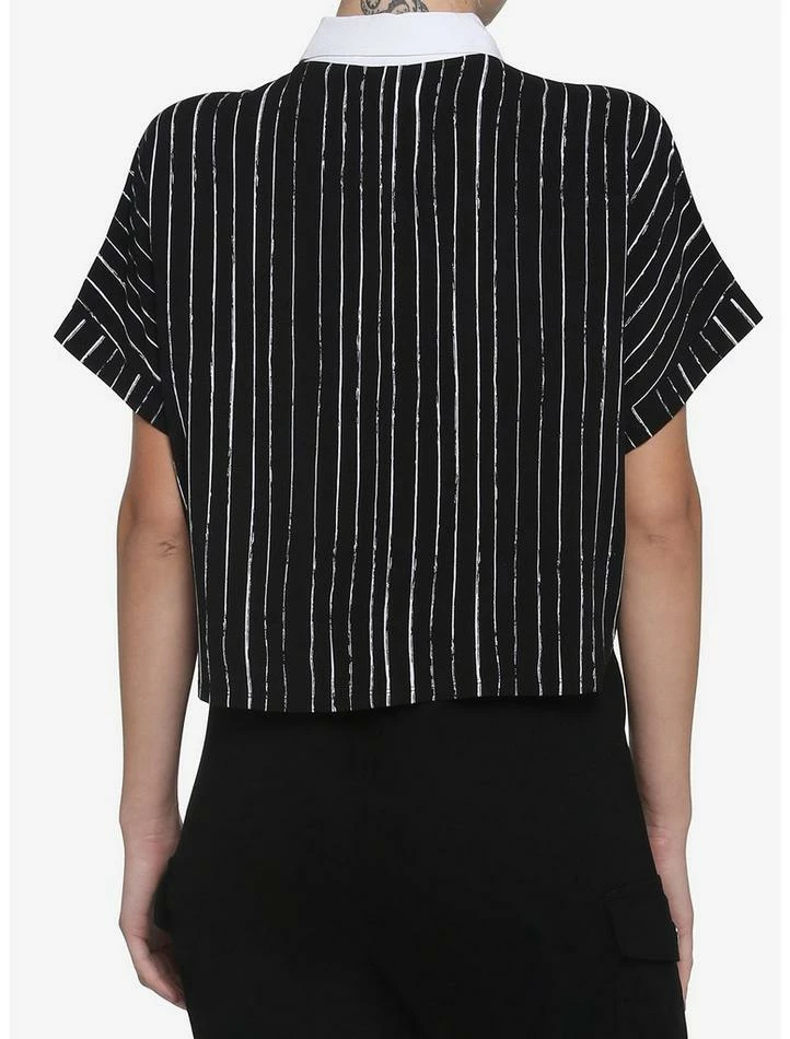 Cheapest ๐ The Nightmare Before ๐ Christmas Jack Pinstripe ๐ง Girls Woven Button-Up ๐งจ - Image 3