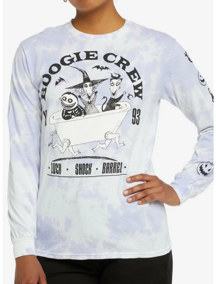 Flash Sale 🔥 The Nightmare Before 🎄 Christmas Oogie's Boys Tie-Dye Long-Sleeve 👧 Girls T-Shirt 🔔