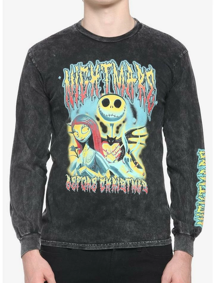 Wholesale β¨ The Nightmare Before π
Christmas Metal Dark Wash Long-Sleeve T-Shirt π