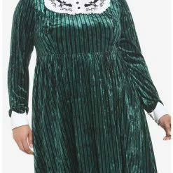 Cheapest ⌛ Her Universe Disney The Haunted Mansion Ghost Host Velvet Long-Sleeve 👗 Dress Plus Size 🧨