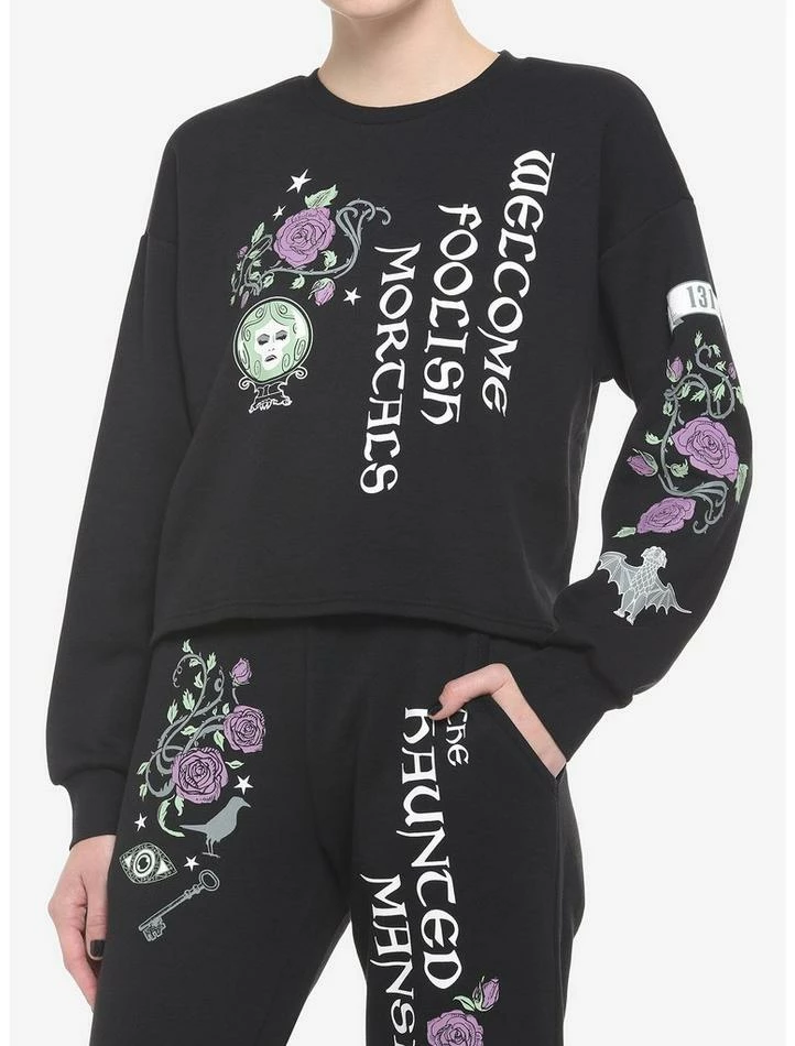 Budget 🎉 Her Universe Disney The Haunted Mansion Madame Leota 👧 Girls Crop Sweatshirt 💯