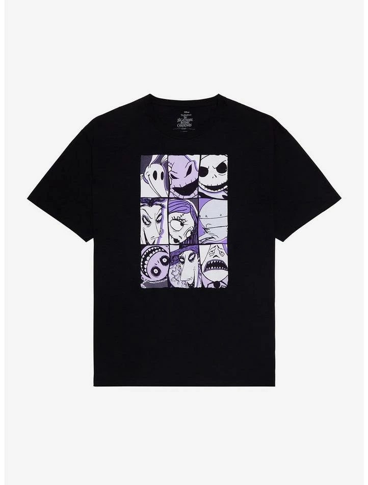Wholesale ๐คฉ The Nightmare Before ๐ Christmas Purple Grid Boyfriend Fit ๐ง Girls T-Shirt ๐