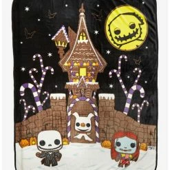 Brand new 🔔 Funko The Nightmare Before 🎄 Christmas Gingerbread Throw Blanket Hot Topic Exclusive 👏