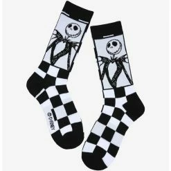 Flash Sale 💯 The Nightmare Before 🔔 Christmas Jack Checkered Crew 🧦 Socks 🎉