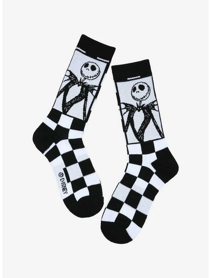 Flash Sale 💯 The Nightmare Before 🔔 Christmas Jack Checkered Crew 🧦 Socks 🎉