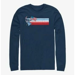 Promo ⌛ Disney Lilo & Stitch Patriotic Stitch Long Sleeve T-Shirt 🌟
