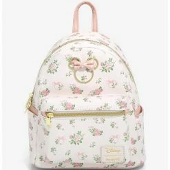New 🎁 Loungefly Disney Minnie Mouse Pastel Floral Mini 🎒 Backpack 🛒