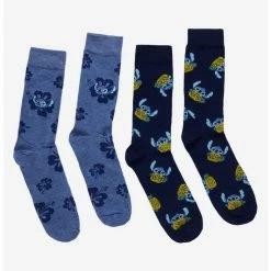 Brand new π€© Disney Lilo & Stitch Tropical Pineapple Crew 𧦠Socks 2 Pair π