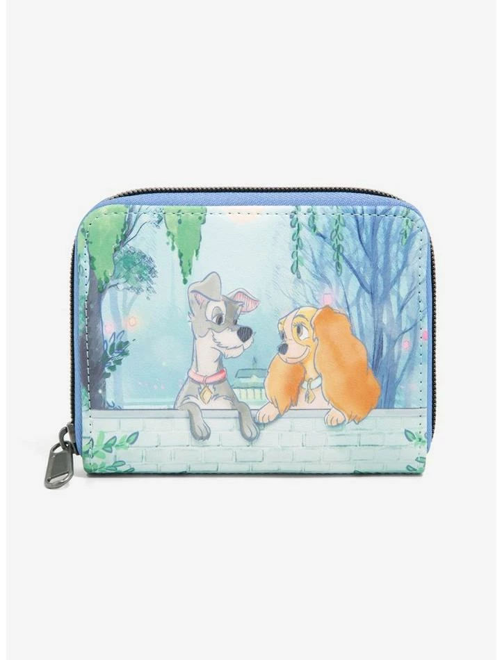New 🎉 Loungefly Disney Lady And The Tramp Gaze Mini Zipper Wallet ✨