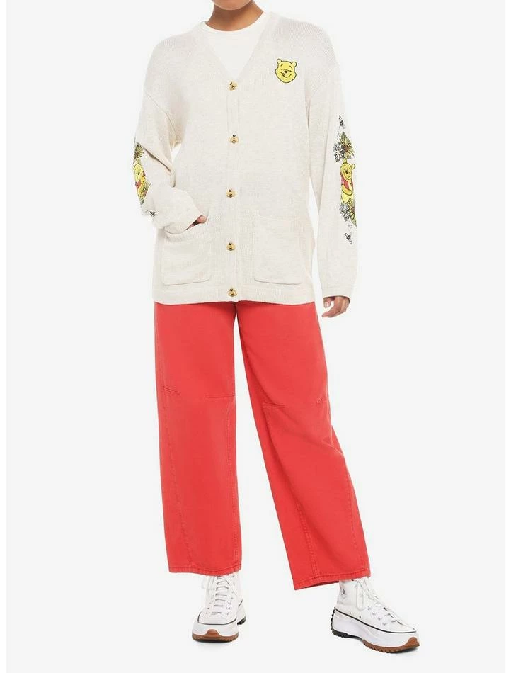 Coupon 😍 Disney Winnie The Pooh Embroidered Oversized 👧 Girls Cardigan 😉 - Image 2