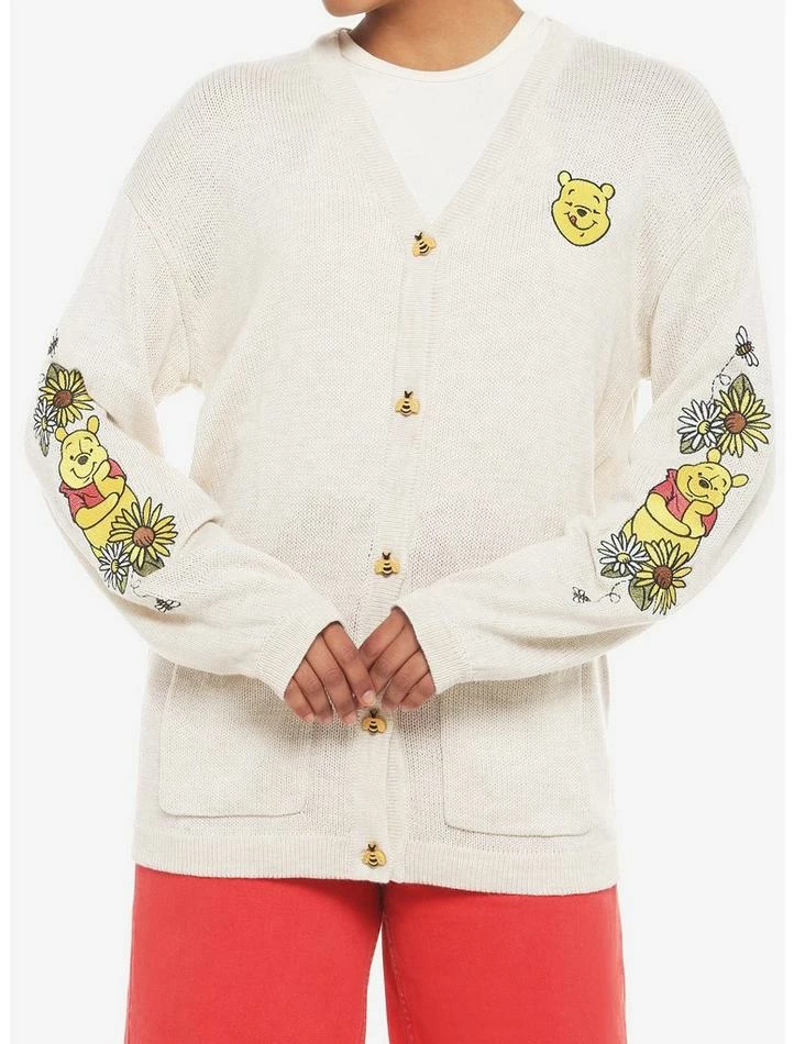 Coupon 😍 Disney Winnie The Pooh Embroidered Oversized 👧 Girls Cardigan 😉