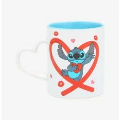 Best Sale 🔥 Disney Lilo & Stitch Couple Heart Handle Mug 🎉