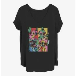 Flash Sale 🔔 Disney Lilo & Stitch Grunge Stitch 👧 Girls T-Shirt Plus Size 🔥