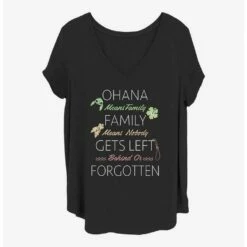 Budget ❤️ Disney Lilo & Stitch Ohana Family Quoted 👧 Girls T-Shirt Plus Size 🔥