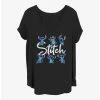 New 🤩 Disney Lilo & Stitch Posing Stitch 👧 Girls T-Shirt Plus Size 🔥