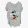 Promo 🥰 Disney Mickey Mouse Big Holiday Mickey 👧 Girls T-Shirt Plus Size ❤️