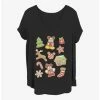 Discount 🥰 Disney Mickey Mouse 🎅 Christmas Cookies 👧 Girls T-Shirt Plus Size 😍