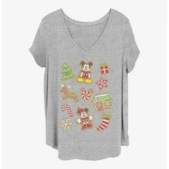 Discount 😍 Disney Mickey Mouse 🎅 Christmas Cookies 👧 Girls T-Shirt Plus Size ⌛