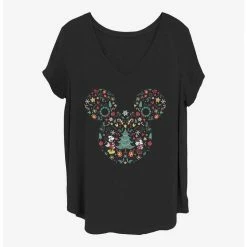 Discount 🌟 Disney Mickey Mouse ❄ Christmas Ear Fill 👧 Girls T-Shirt Plus Size 💯