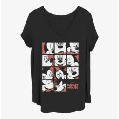 Brand new 🎉 Disney Mickey Mouse Expression Grid 👧 Girls T-Shirt Plus Size ✨