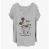 Hot Sale 🎁 Disney Mickey Mouse Mickey Sketch 👧 Girls T-Shirt Plus Size 🛒