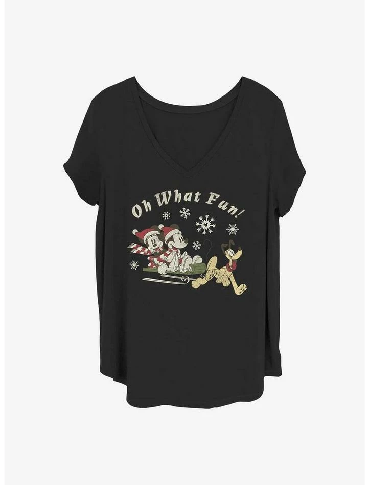 Best Pirce โญ Disney Mickey Mouse Oh What Fun ๐ง Girls T-Shirt Plus Size โญ