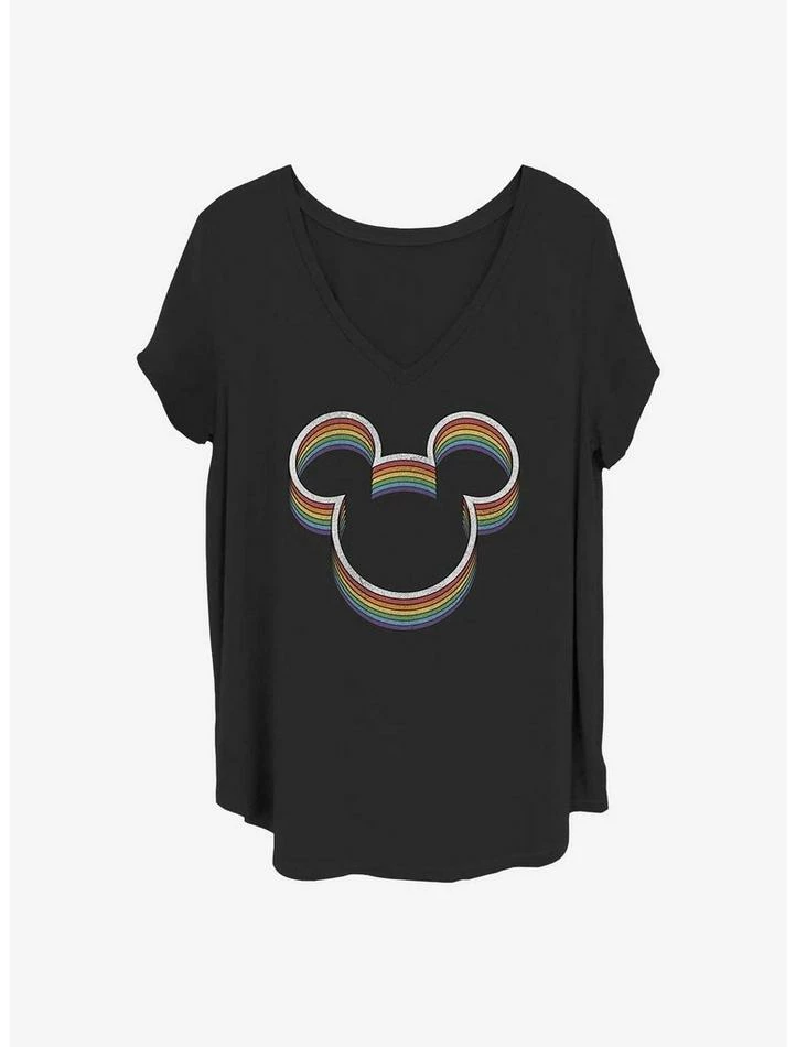 Best deal โญ Disney Mickey Mouse Rainbow Ears ๐ง Girls T-Shirt Plus Size โ๏ธ