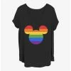 Cheapest 🤩 Disney Mickey Mouse Rainbow Ears 👧 Girls T-Shirt Plus Size 😍