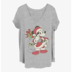 Discount 💯 Disney Mickey Mouse Santa Mickey 👧 Girls T-Shirt Plus Size 🔥