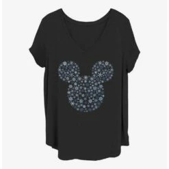 Deals 💯 Disney Mickey Mouse Snowflakes Ear 👧 Girls T-Shirt Plus Size ✔️
