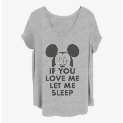 Cheap 🌟 Disney Mickey Mouse Let Me Sleep 👧 Girls T-Shirt Plus Size 🥰