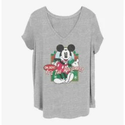 Hot Sale 💯 Disney Mickey Mouse Vintage Holiday Mickey 👧 Girls T-Shirt Plus Size 👍