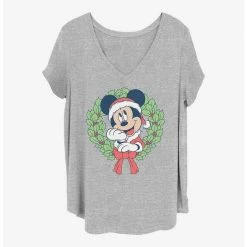 Flash Sale ✨ Disney Mickey Mouse Mickey 🎄 Christmas Wreath 👧 Girls T-Shirt Plus Size ✨