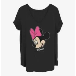 Deals 🔥 Disney Minnie Mouse Minnie Big Face 👧 Girls T-Shirt Plus Size ✔️