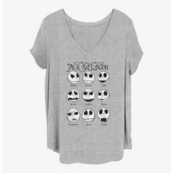 Best Sale 🎉 Disney The Nightmare Before 🎄 Christmas Jack Emotions 👧 Girls T-Shirt Plus Size 💯