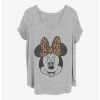 Wholesale ⌛ Disney Minnie Mouse Minnie Face Leopard 👧 Girls T-Shirt Plus Size 🛒