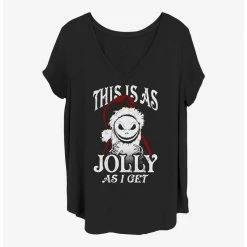 Outlet 🎉 Disney The Nightmare Before 🎁 Christmas Jolly Santa Jack 👧 Girls T-Shirt Plus Size 😀
