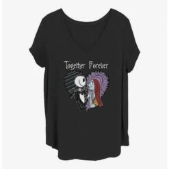 Best deal 🔔 The Nightmare Before 🎅 Christmas Jack & Sally Together Forever 👧 Girls T-Shirt Plus Size 🌟