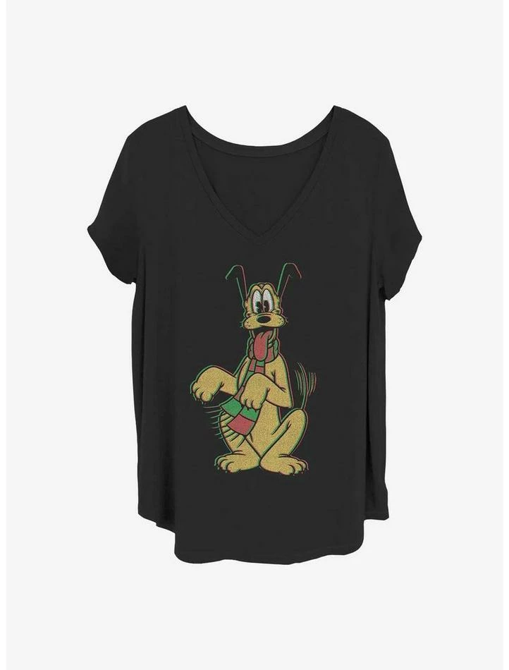 Best Sale ๐ Disney Pluto Holiday Colors ๐ง Girls T-Shirt Plus Size ๐