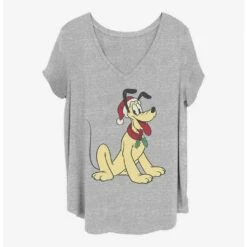 Hot Sale 🤩 Disney Pluto Holiday Hat 👧 Girls T-Shirt Plus Size 🌟