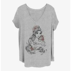 Buy 🔥 Disney Beauty and the Beast Beauty Flower 👧 Girls T-Shirt Plus Size 🌟