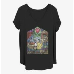 Deals 🎉 Disney Beauty and the Beast Glass Beauty 👧 Girls T-Shirt Plus Size ❤️